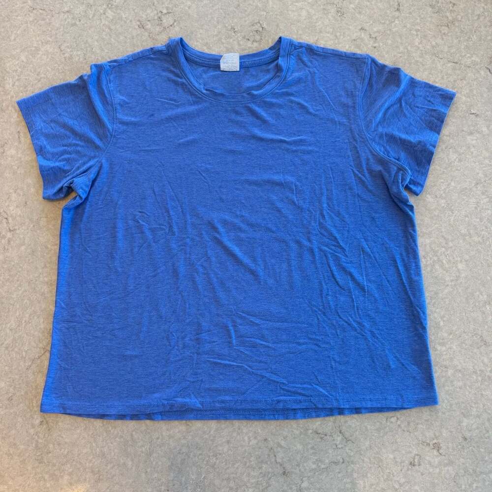 Athletic Works ButterCore Short Sleeve Crew Neck T-Shirt Blue M 8-10